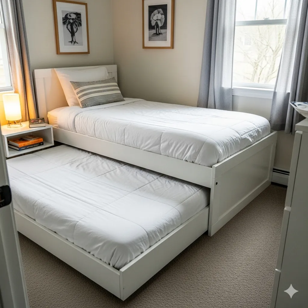 Twin Bed with a Trundle