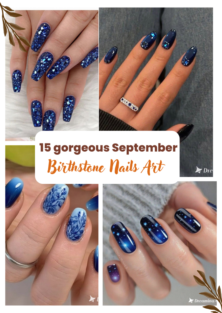 15 gorgeous September Birthstone Nail Ideas That Make Sapphire the Star