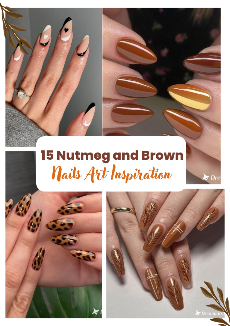 Top 15 Nutmeg and Warm Brown nails Ideas for an Elegant Autumn Look