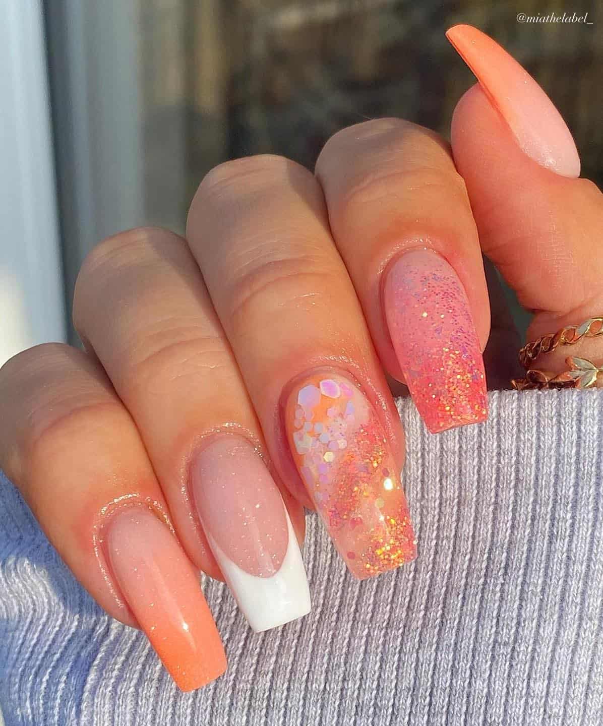 Peach Horizon Fade Nails