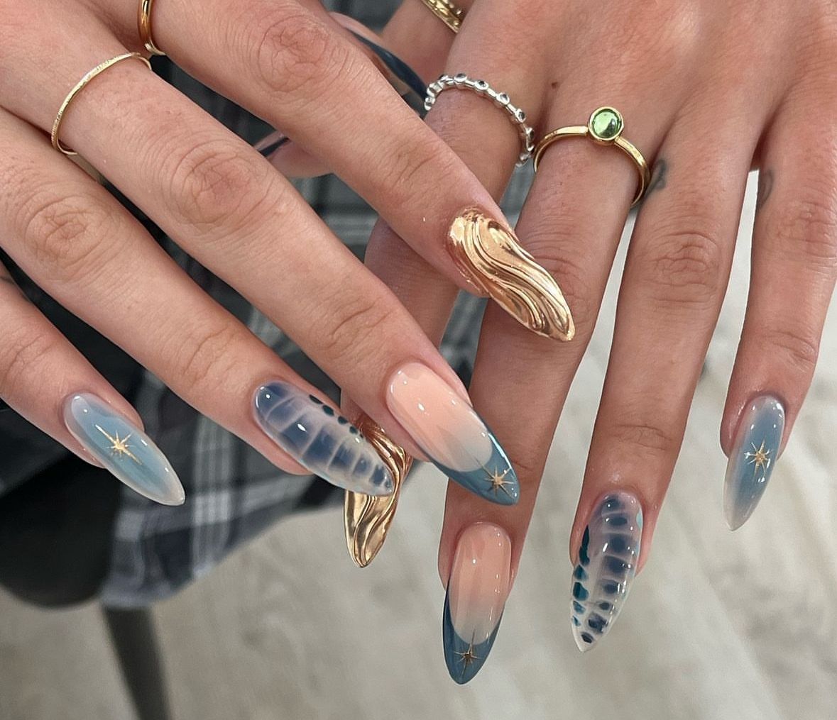 Tropical Dusk Aura Nails