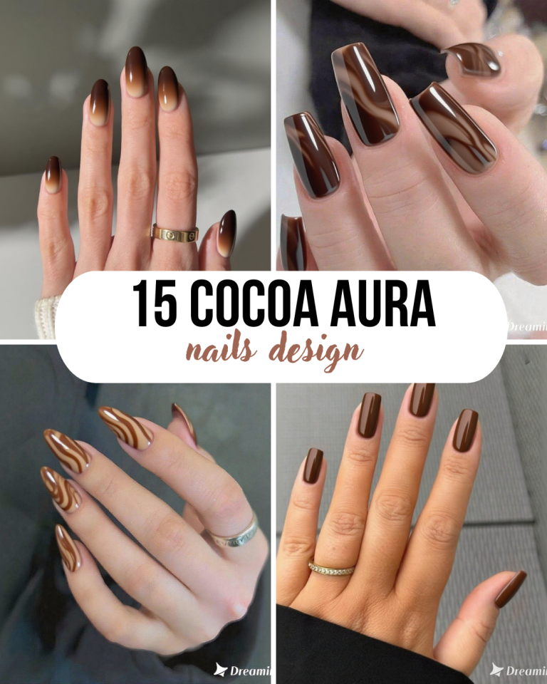 15 Cocoa Aura Nails Designs and Inspirations for Trendy Autumn Looks