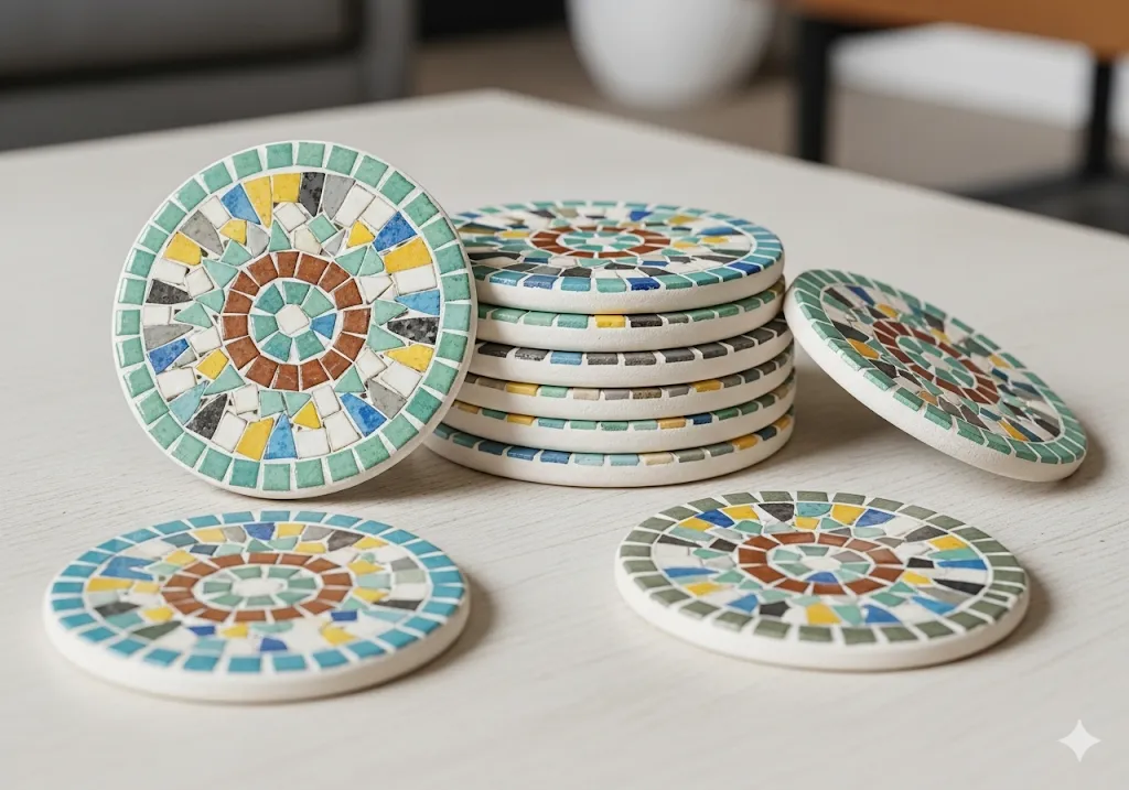 Eggshell Mosaic Coasters
