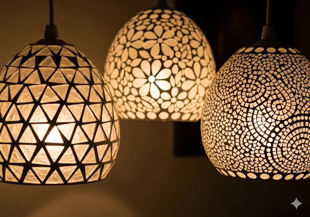 Eggshell Mosaic Lampshades
