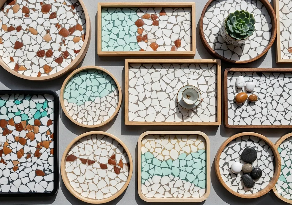 Eggshell Mosaic Trays
