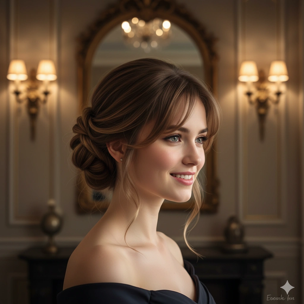 Bun Hairstyles with Bangs