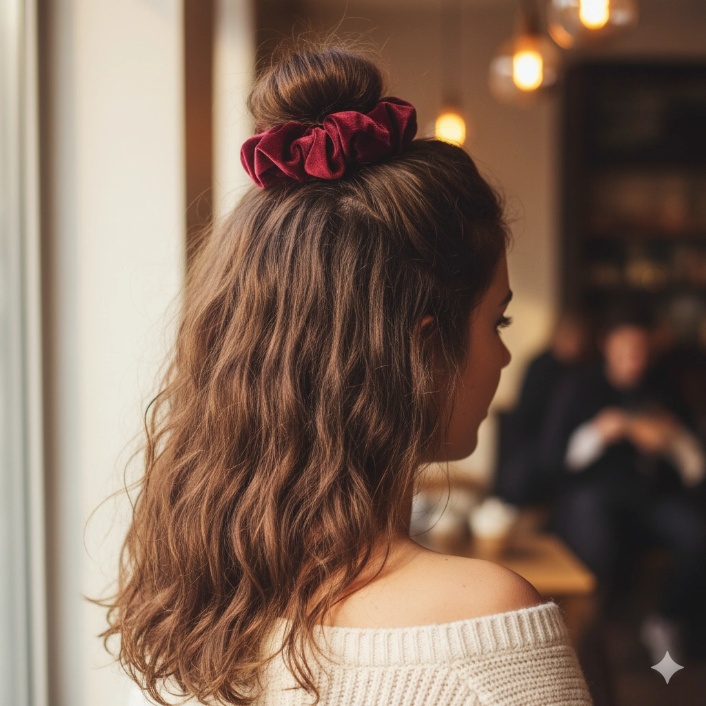 Wavy Brown Hairstyles with Hair Accessories