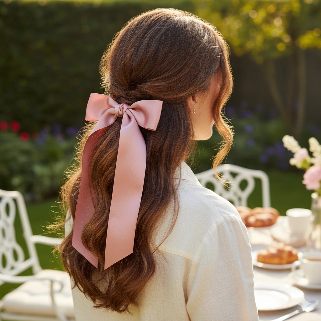 Wavy Brown Hairstyles with Hair Accessories