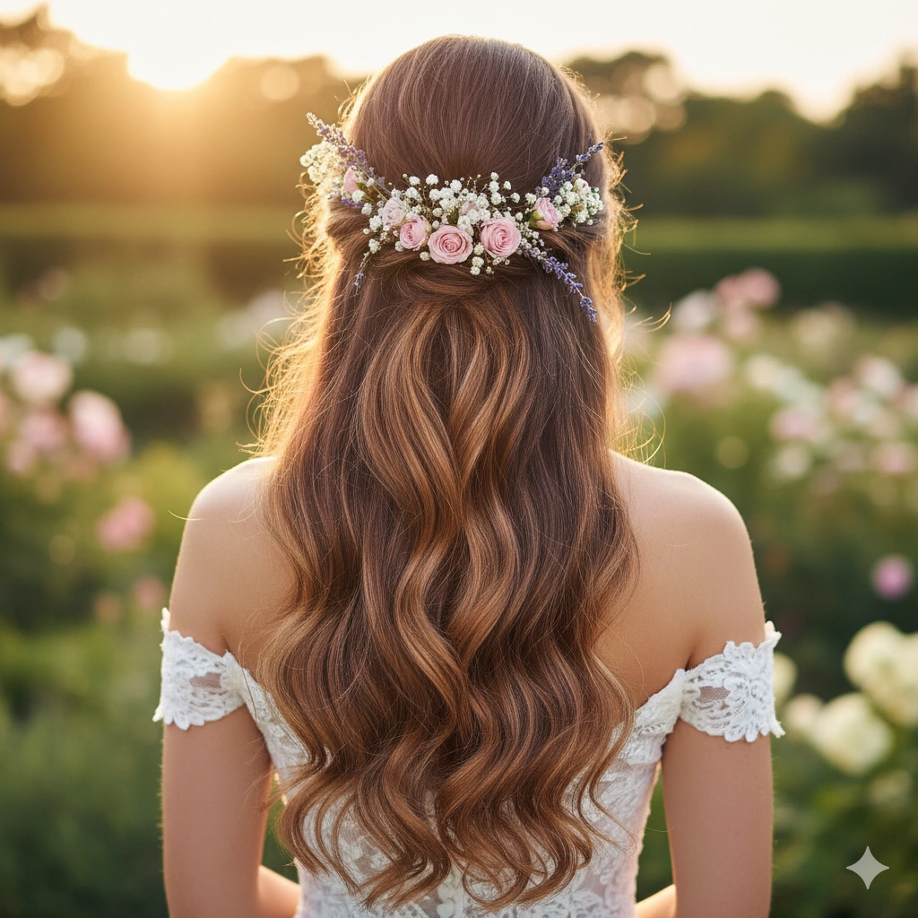 Colorful Floral Hairpin Updo