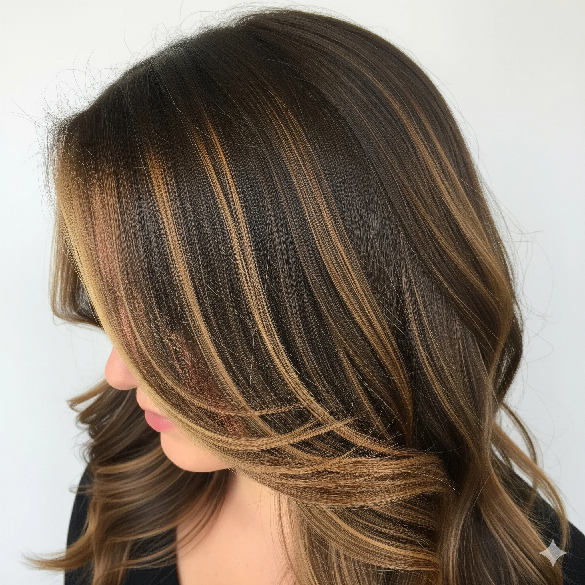 Caramel Highlights on Brown Hair