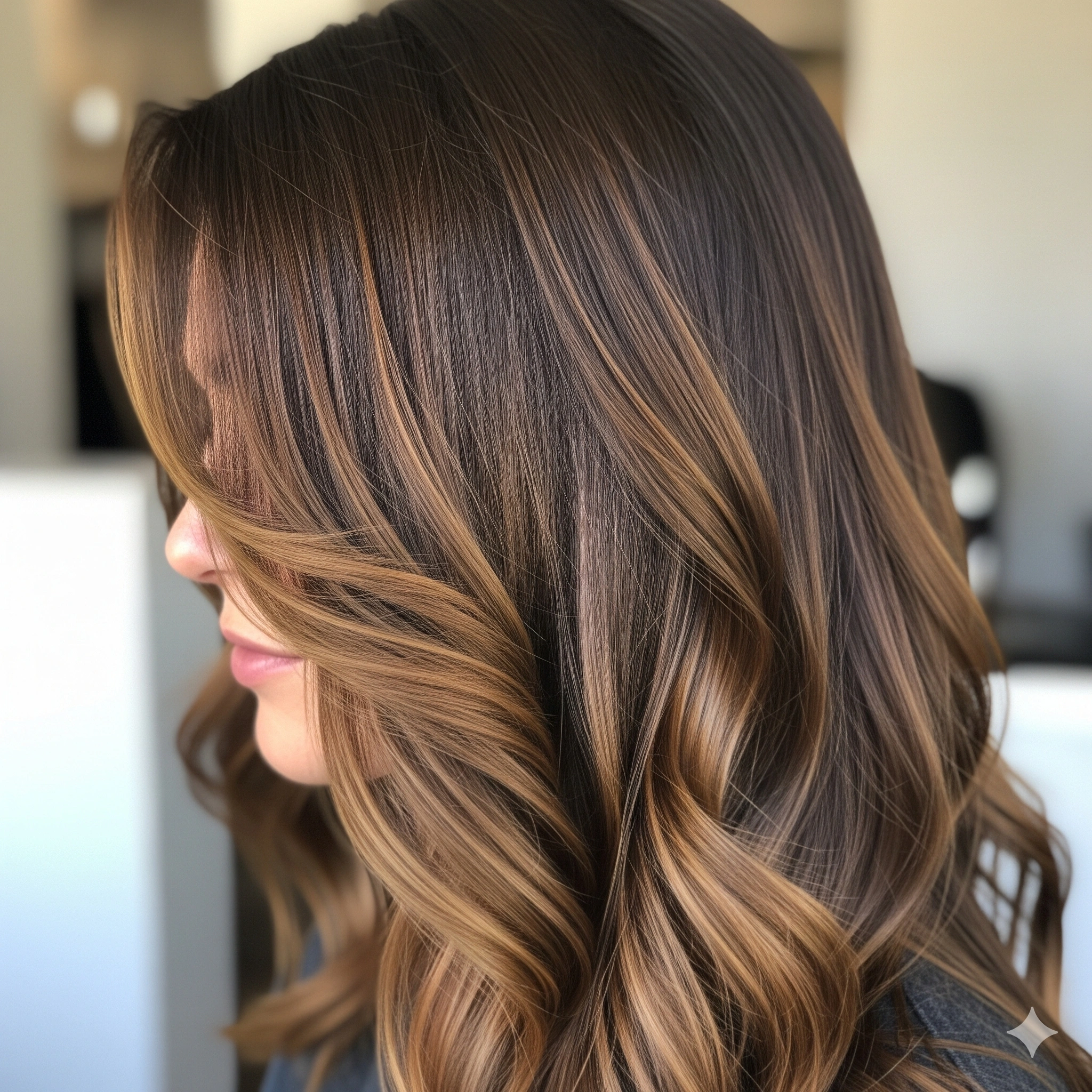 Caramel Highlights on Brown Hair