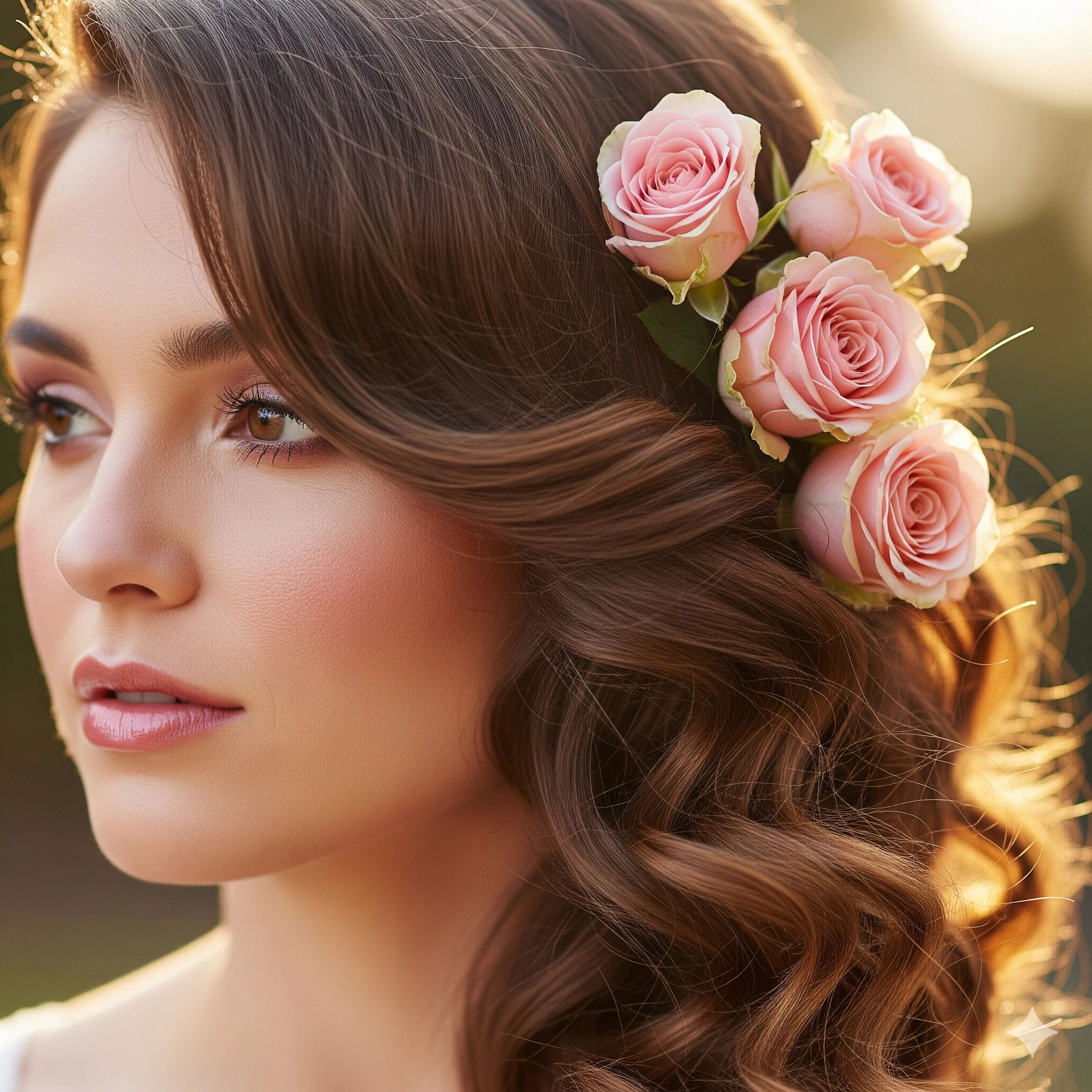 Side-Swept Hairstyles with Flowers