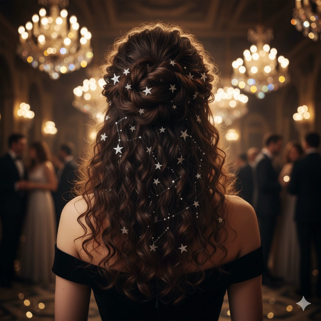 Curly Half-Updo