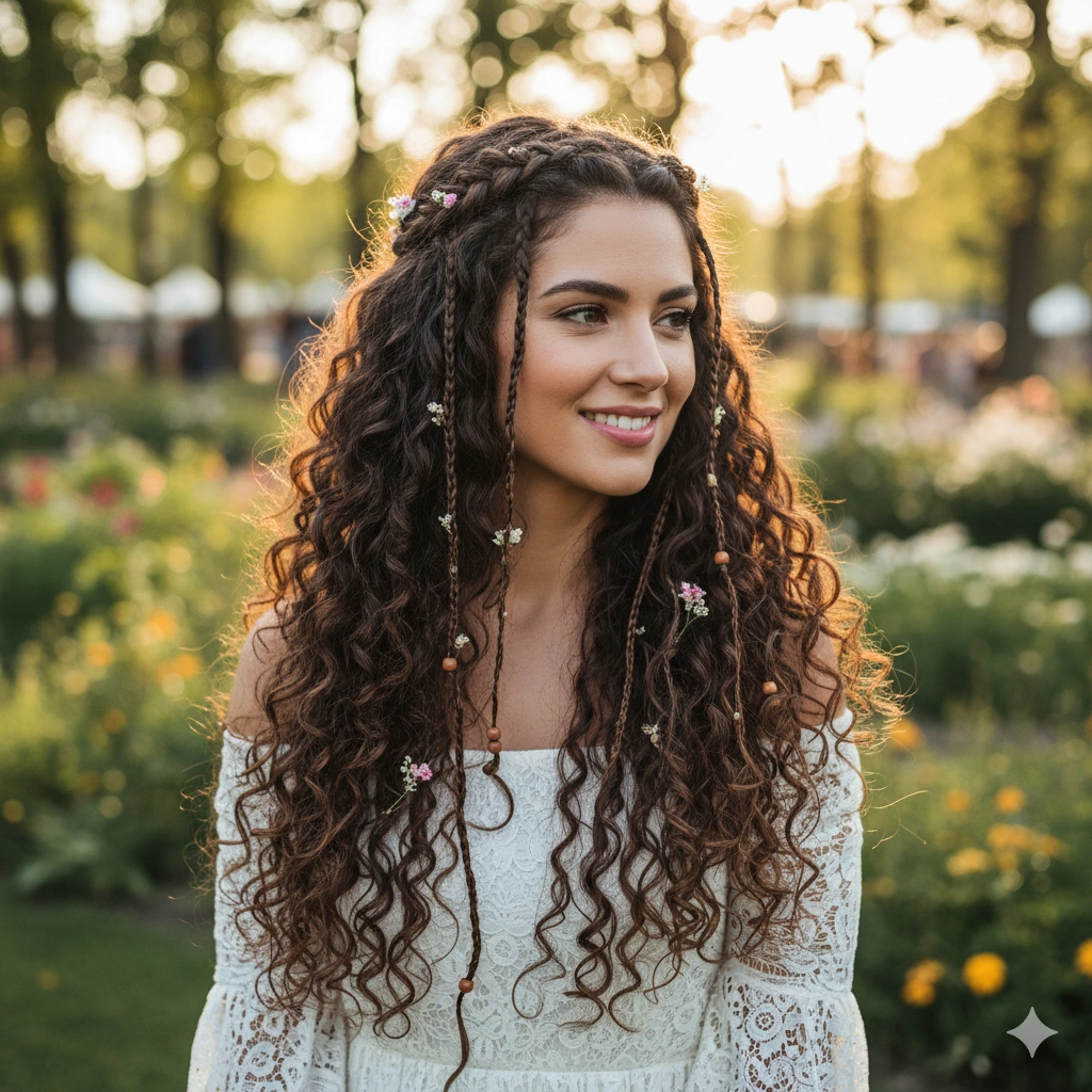Long Curly Hairstyle.