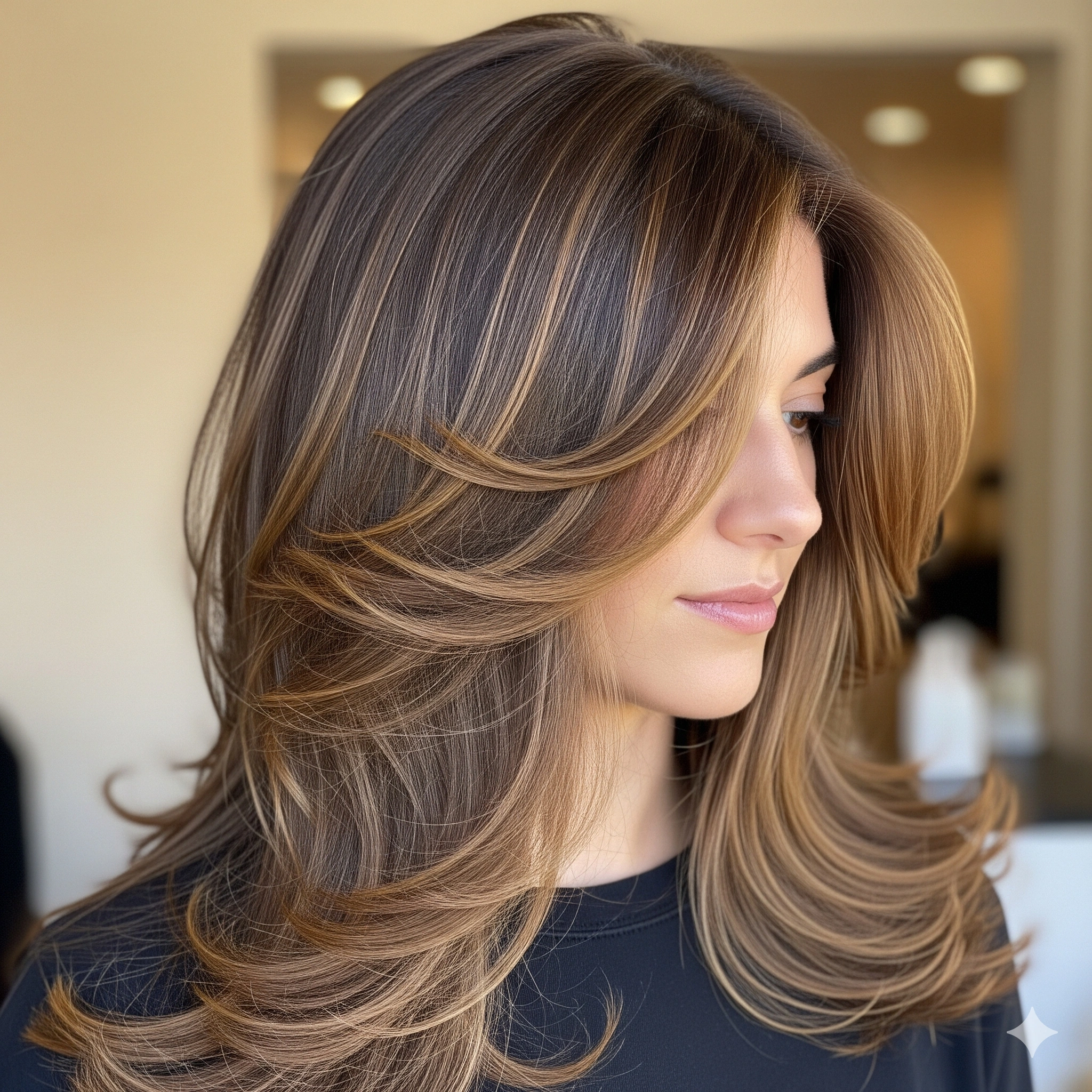 Caramel Highlights on Brown Hair