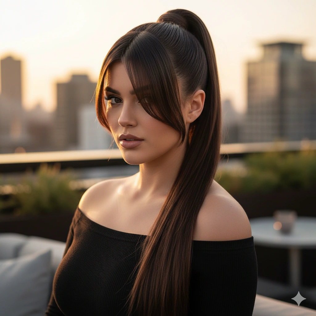 Ponytail with Long Bangs