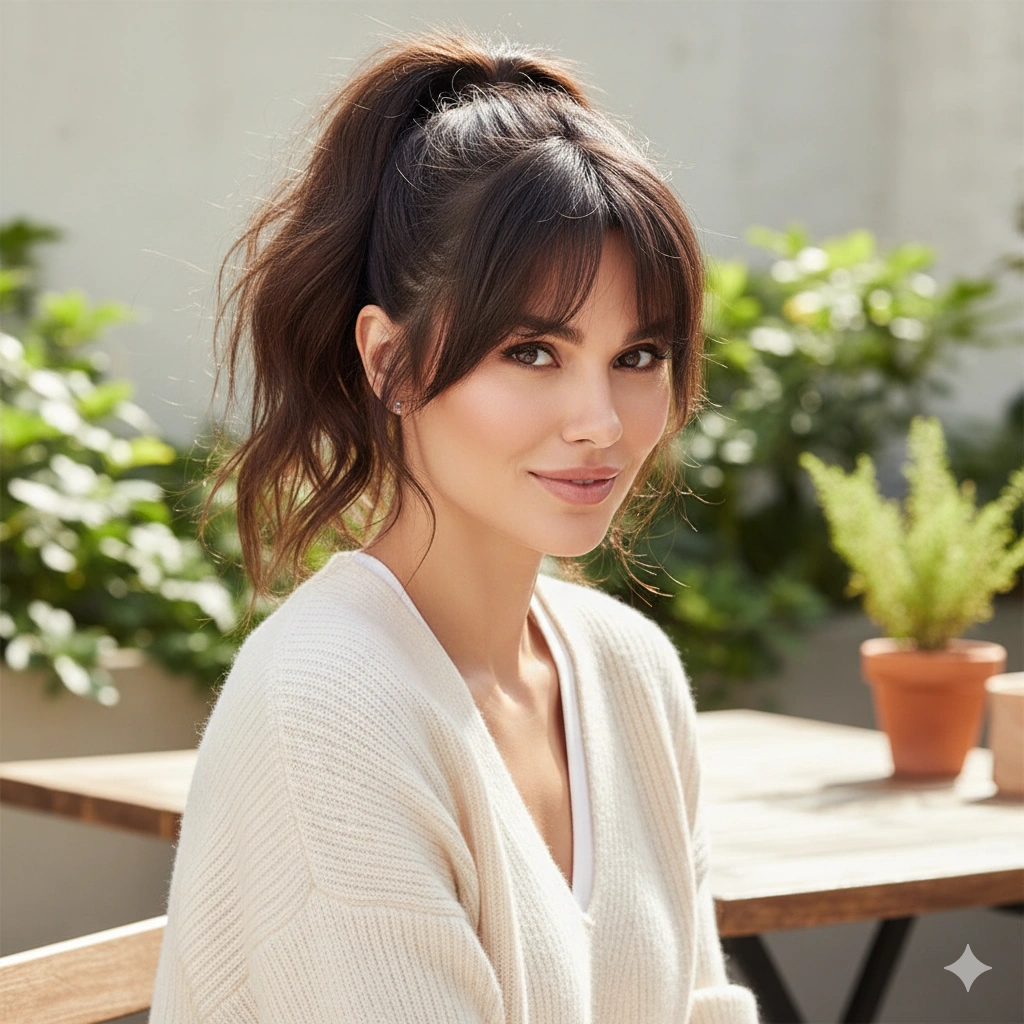 Ponytail with Long Bangs