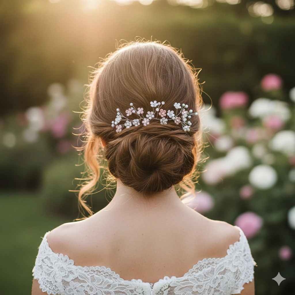 Colorful Floral Hairpin Updo