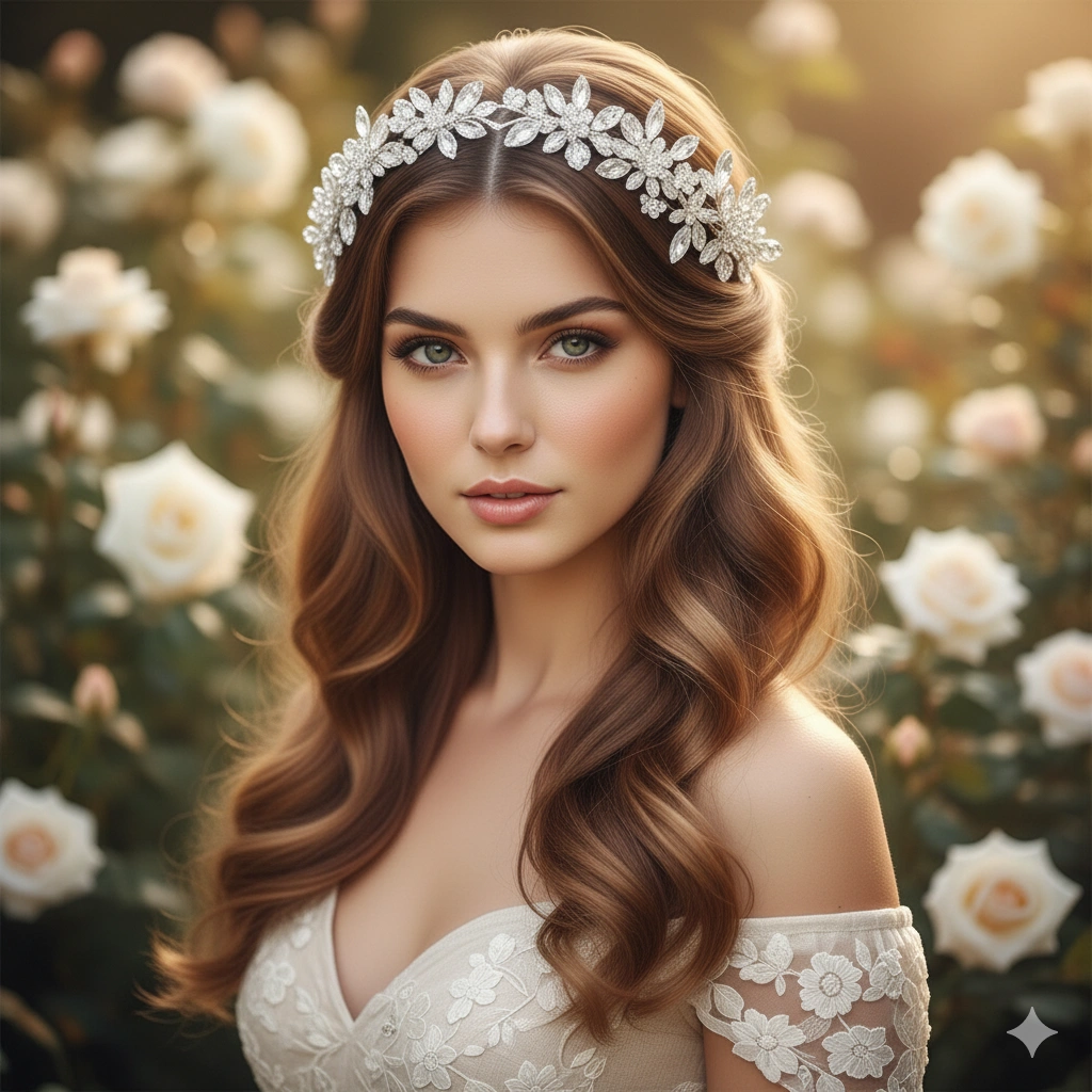 Soft Loose Curls with Middle Parting