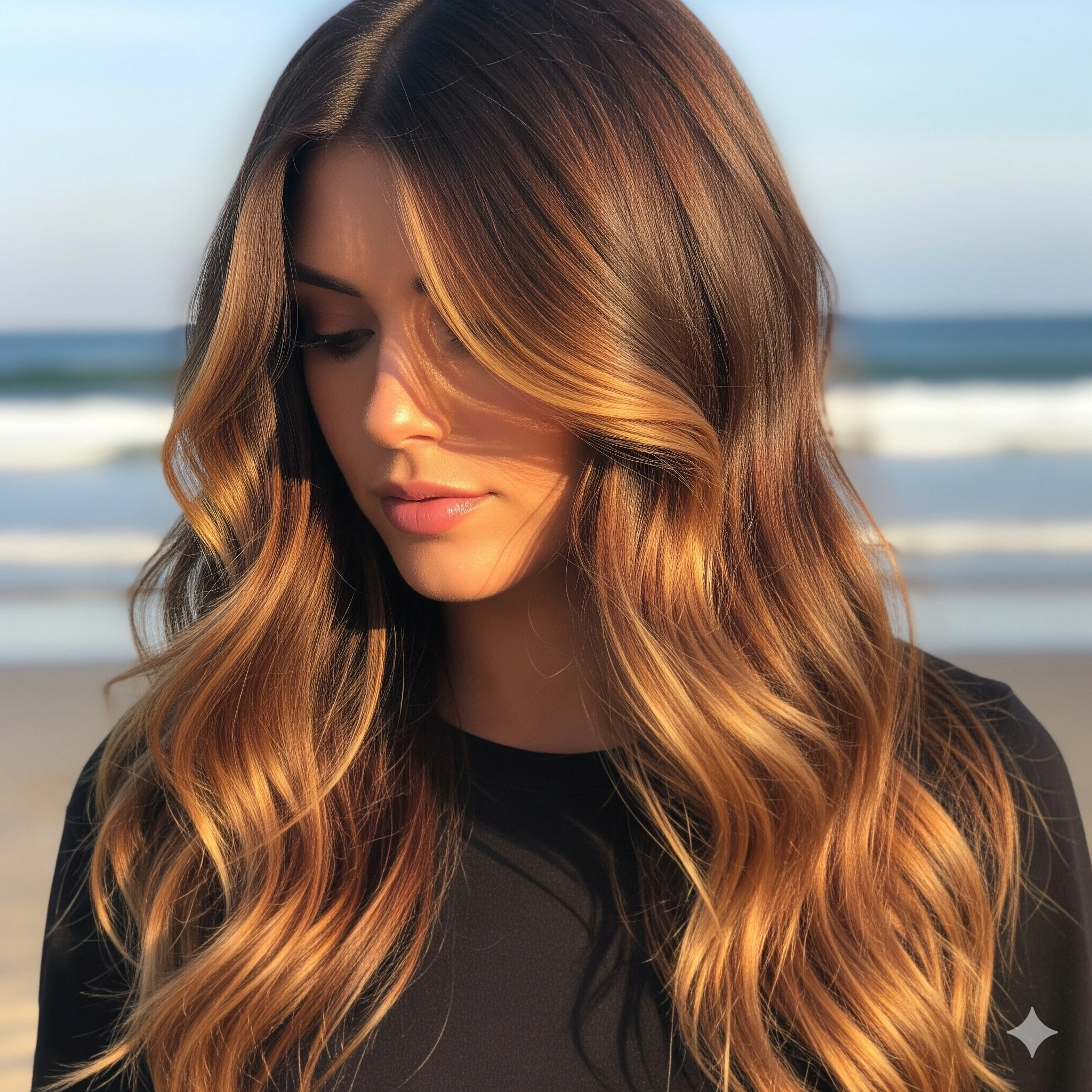 Caramel Highlights on Brown Hair