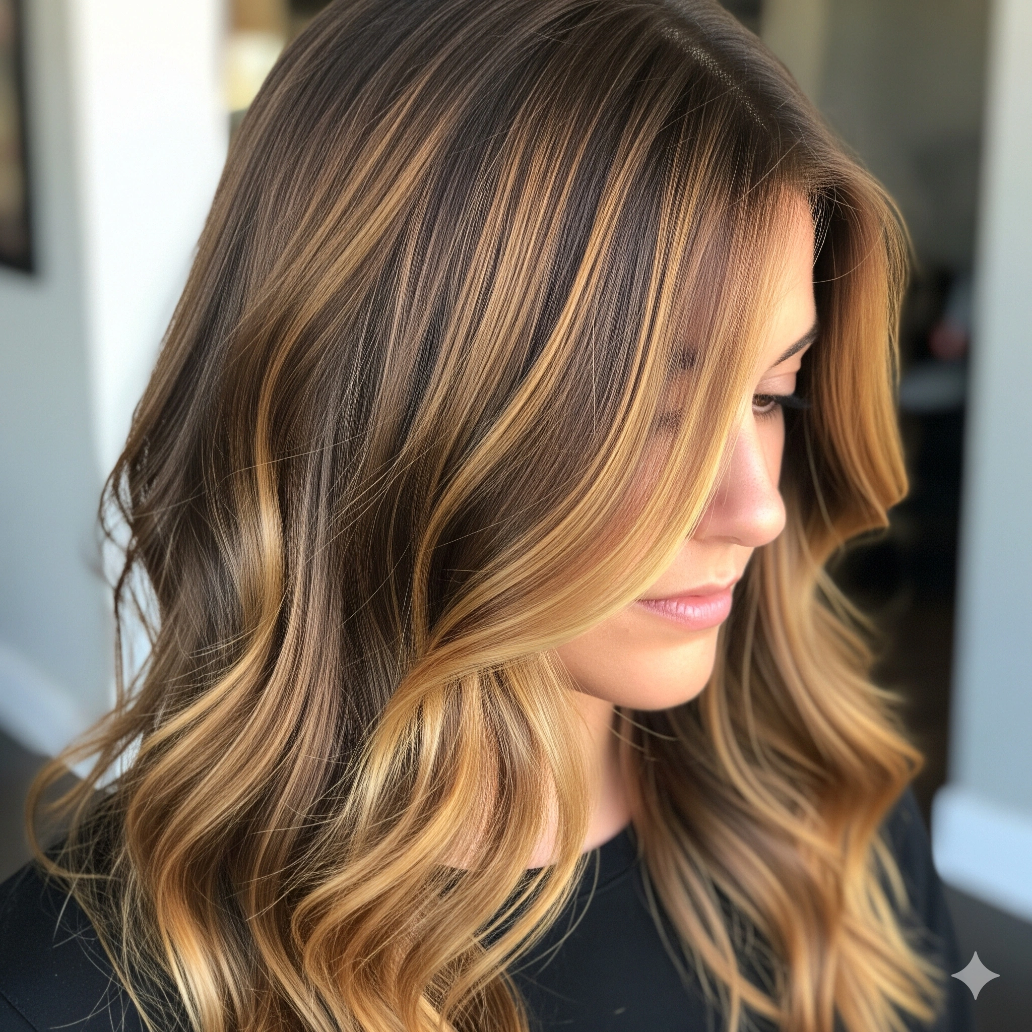 Caramel Highlights on Brown Hair