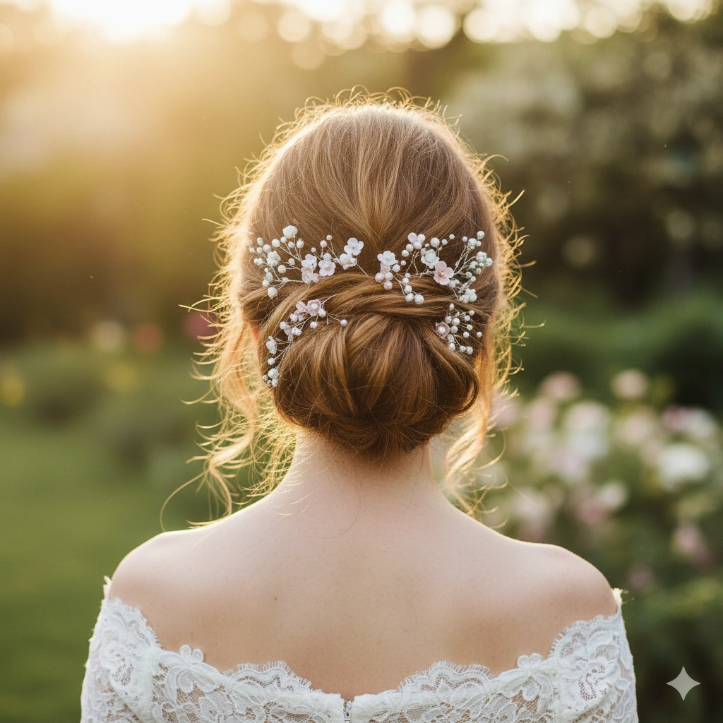 Colorful Floral Hairpin Updo