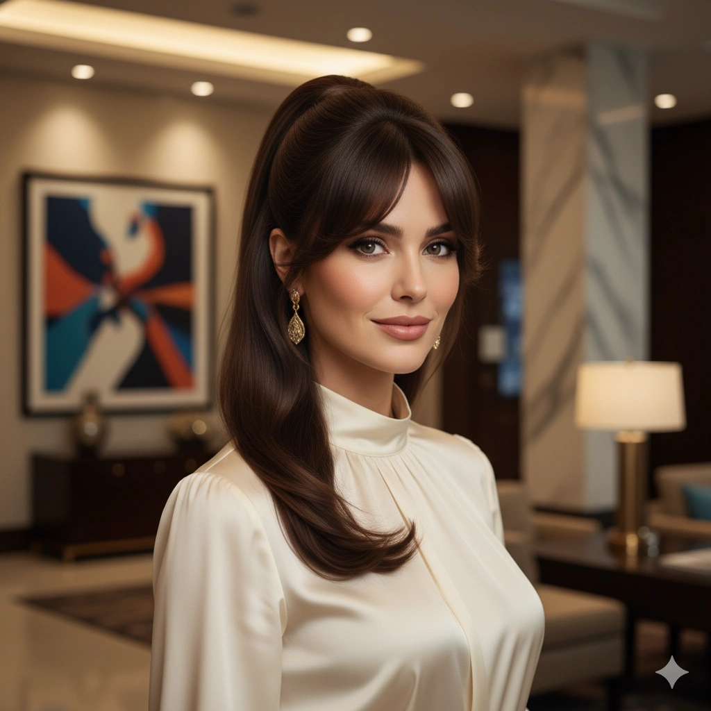  Ponytail with Long Bangs 