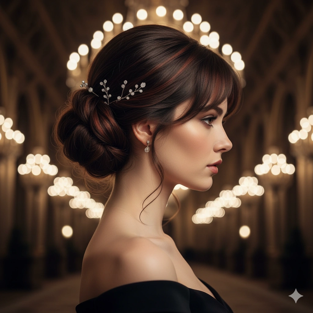 Bun Hairstyles with Bangs