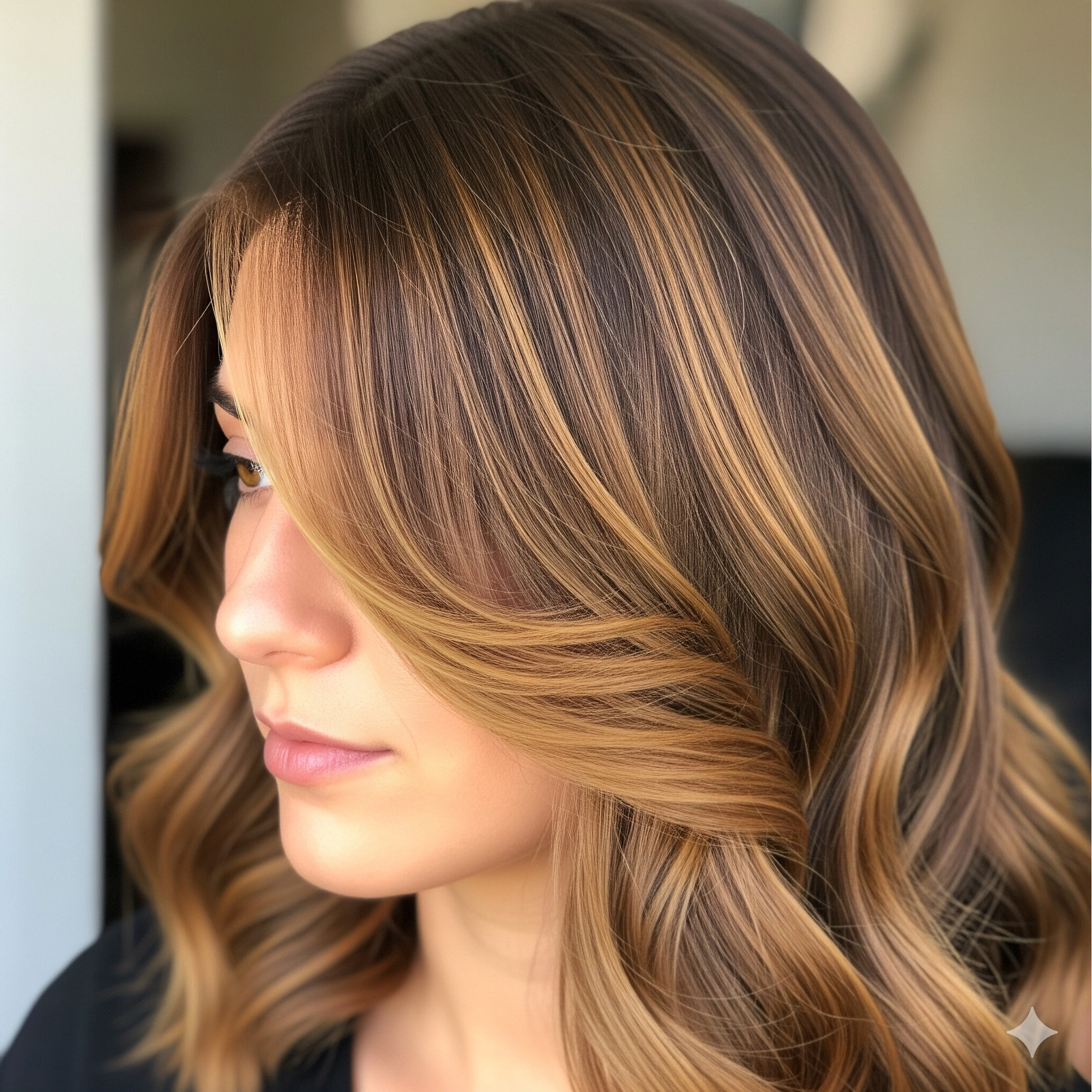 Caramel Highlights on Brown Hair