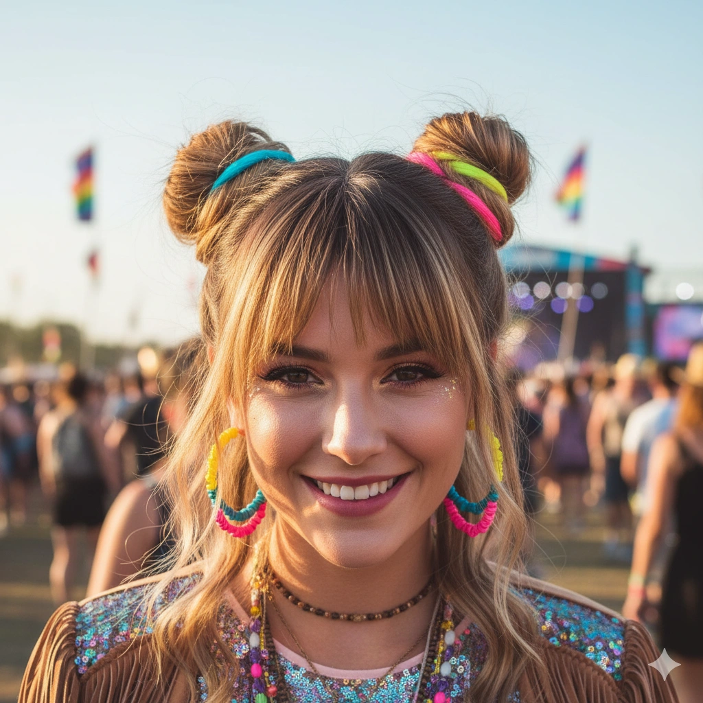 Bun Hairstyles with Bangs