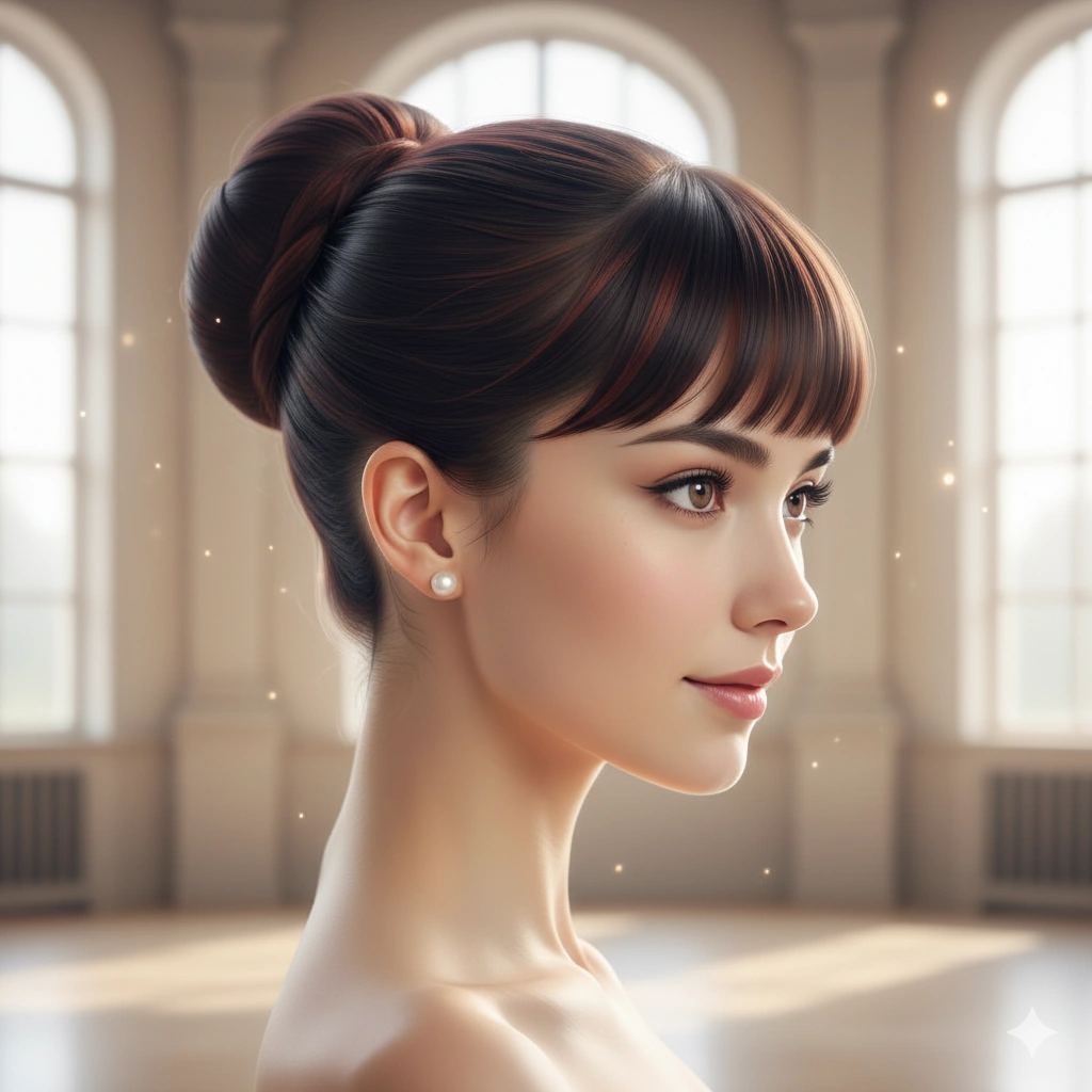 Bun Hairstyles with Bangs