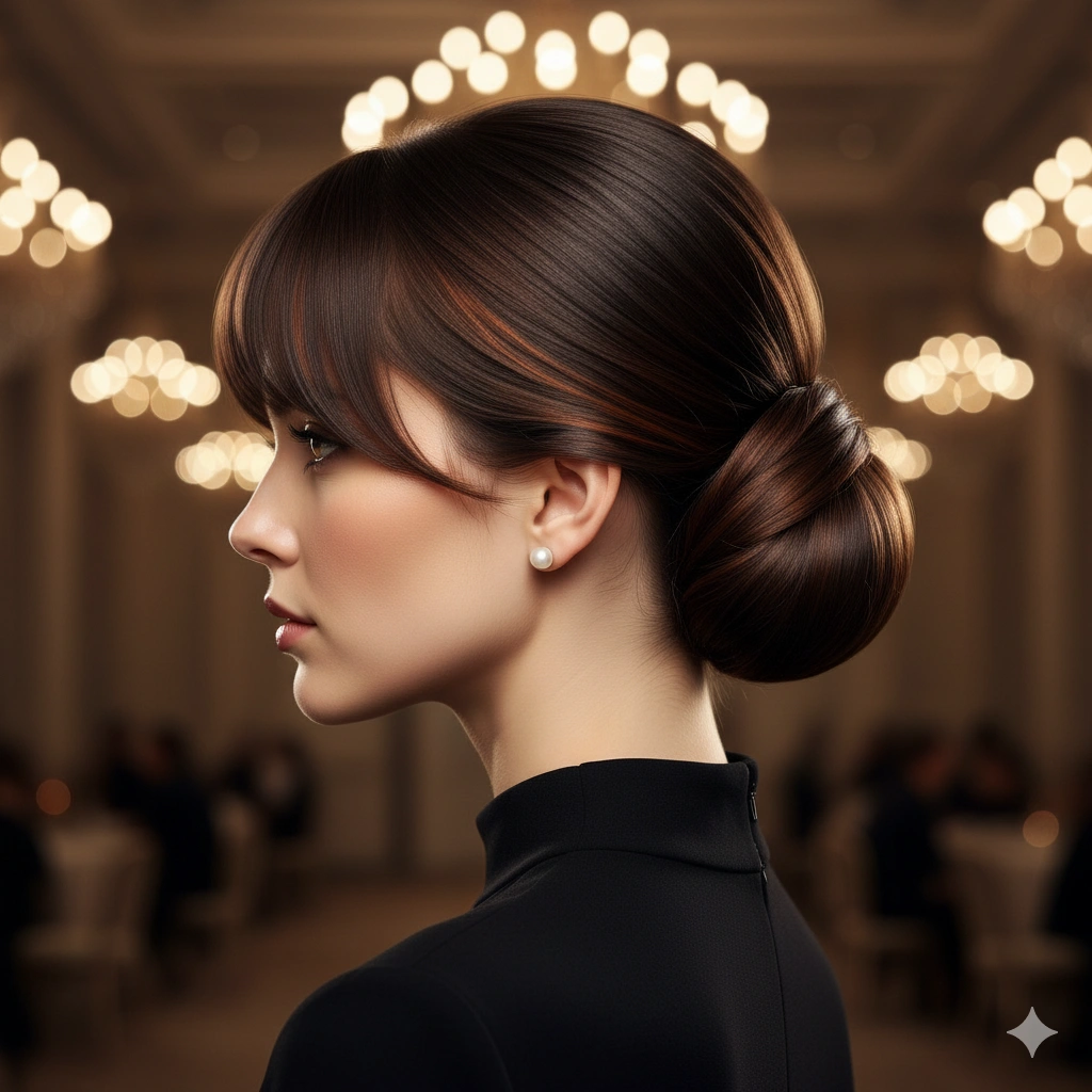 Bun Hairstyles with Bangs