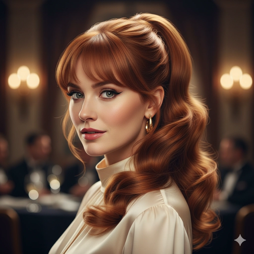  Ponytail with Long Bangs 