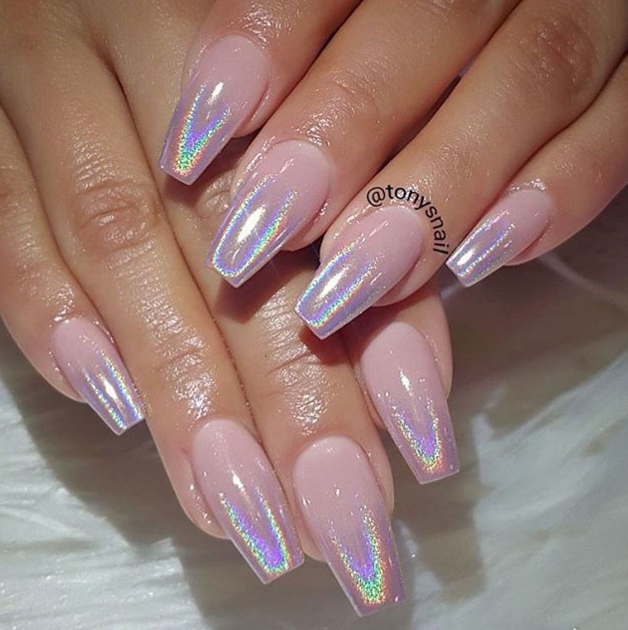 Chrome French Nails