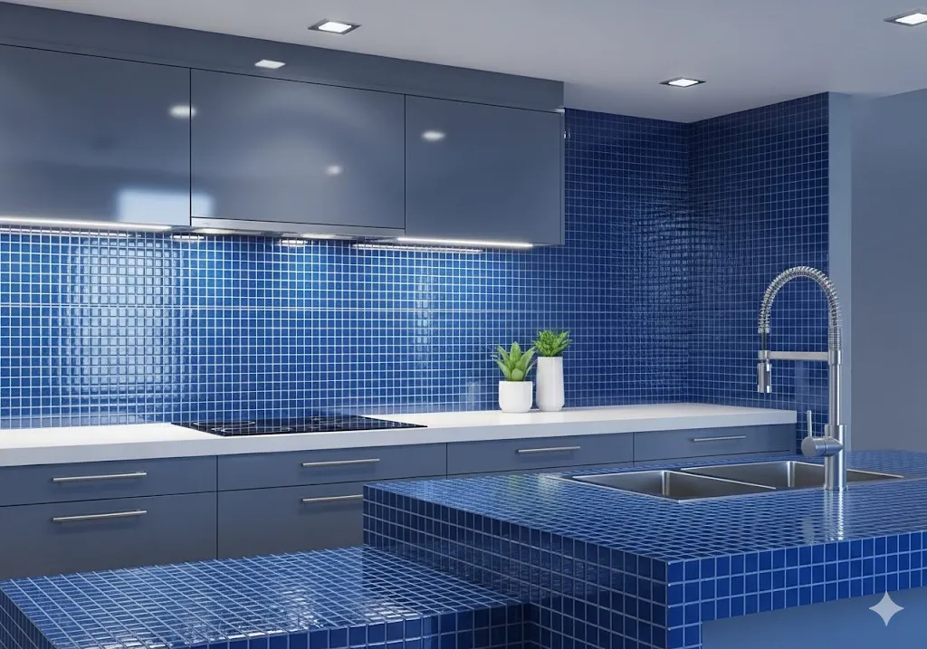 Glossy Cobalt Blue Tiles