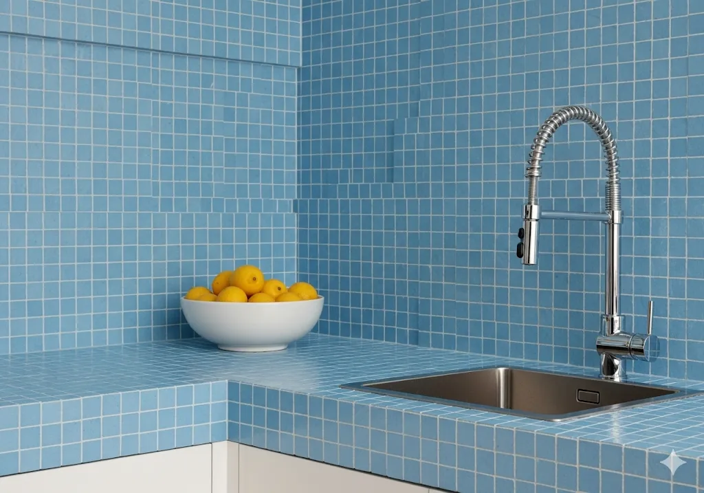 Matte Sky Blue Mosaic