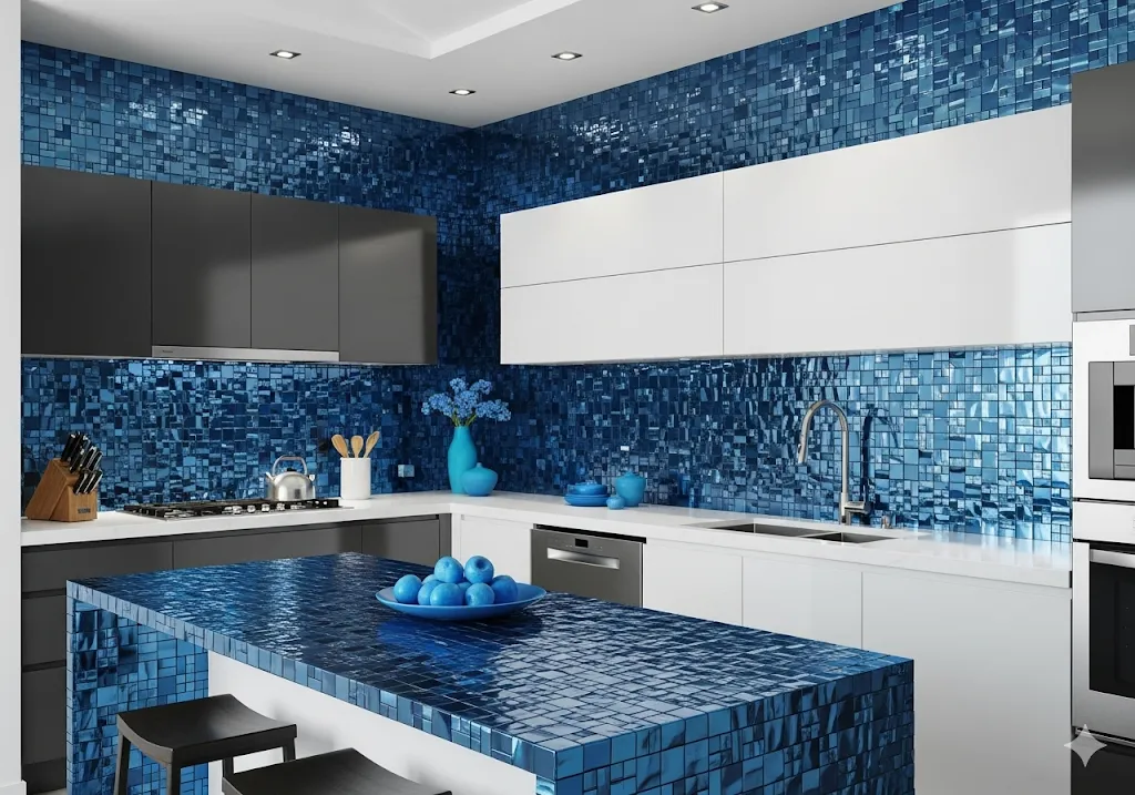 Metallic Blue Mosaic