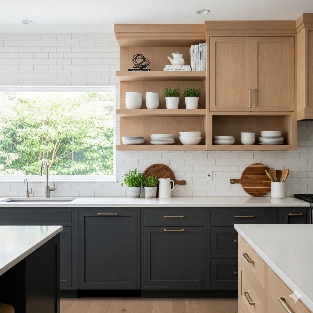 Mix with Open Shelves