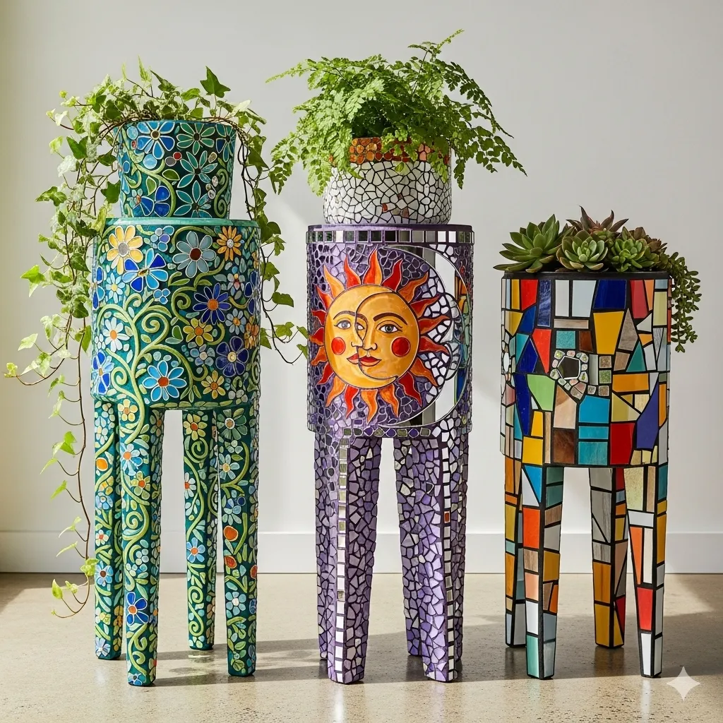 Mosaic Plant Stands
