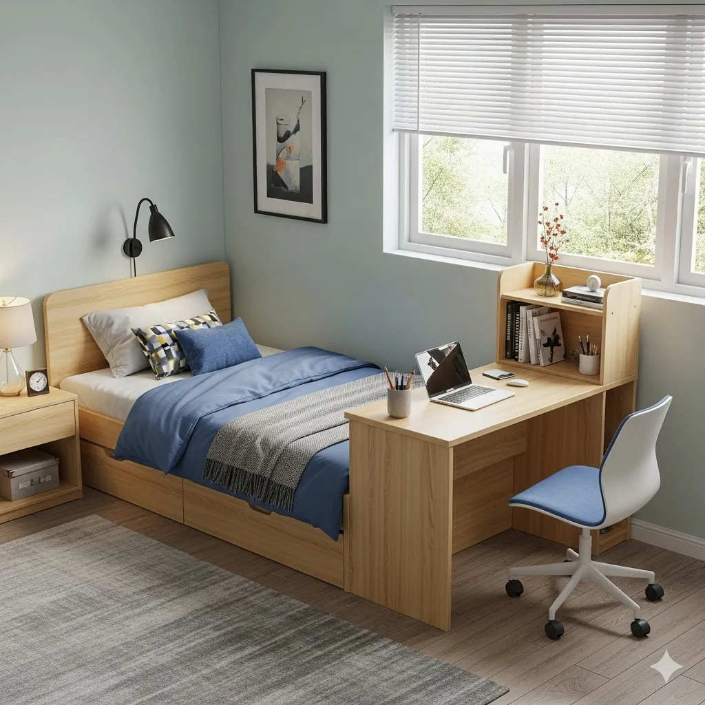Twin Bed with a Desk Combo