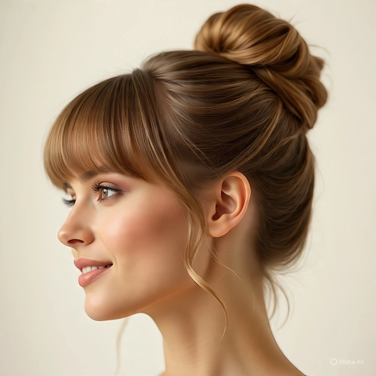 Bun Hairstyles with Bangs
