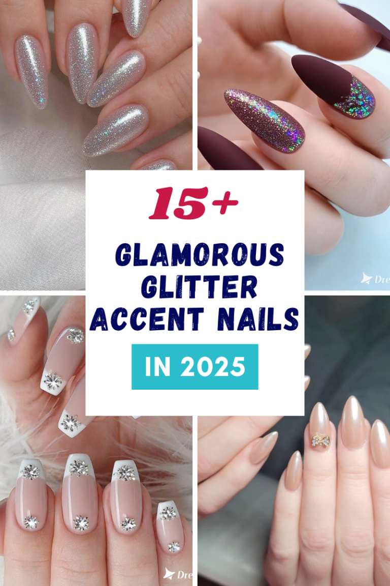 15 Aesthetic Glamorous Glitter Accent Nails Ideas You’ll Love