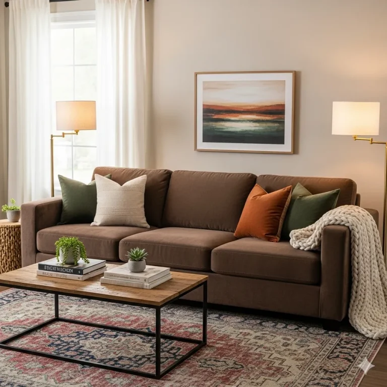 Chocolate Brown Couch Living Room