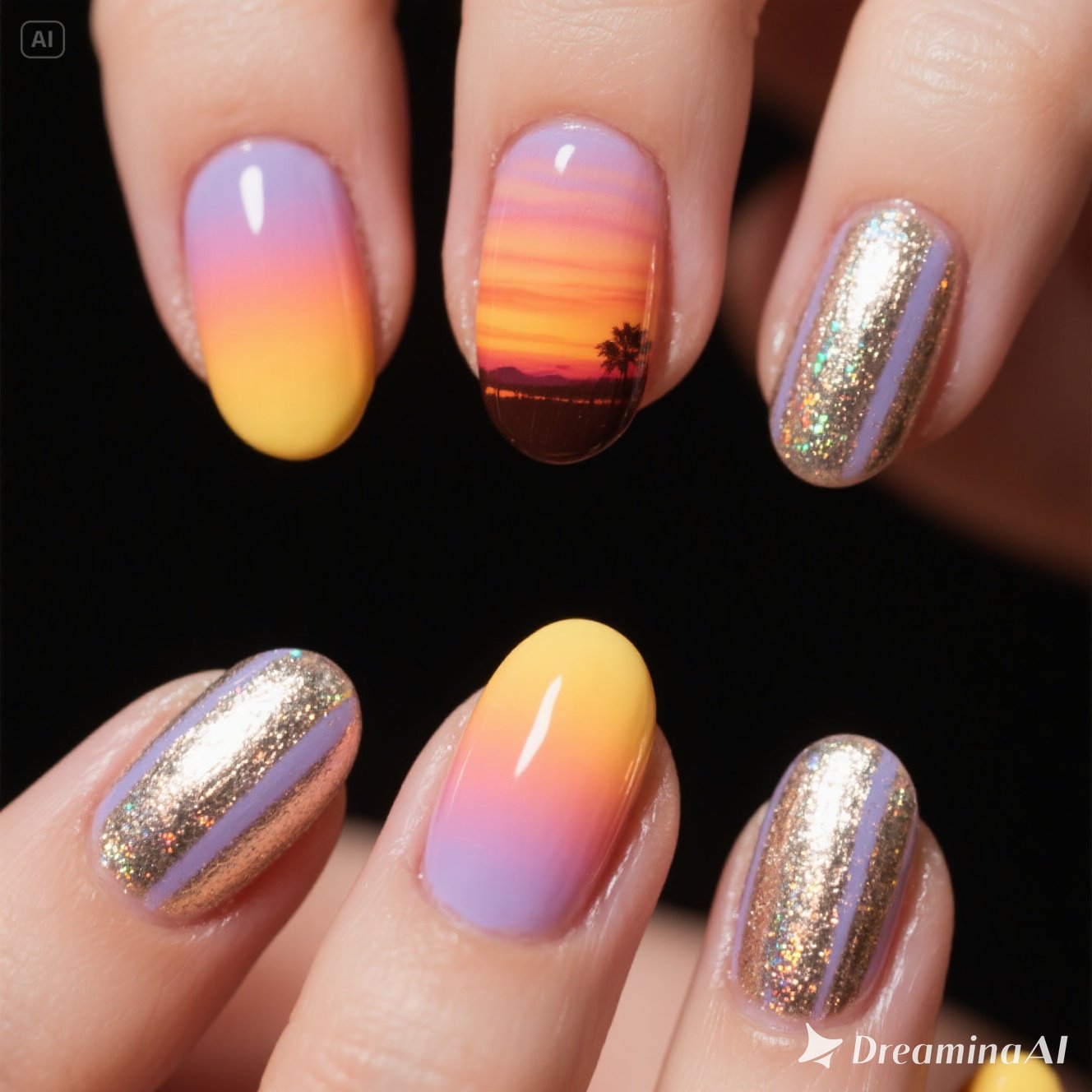 Sunset Nails