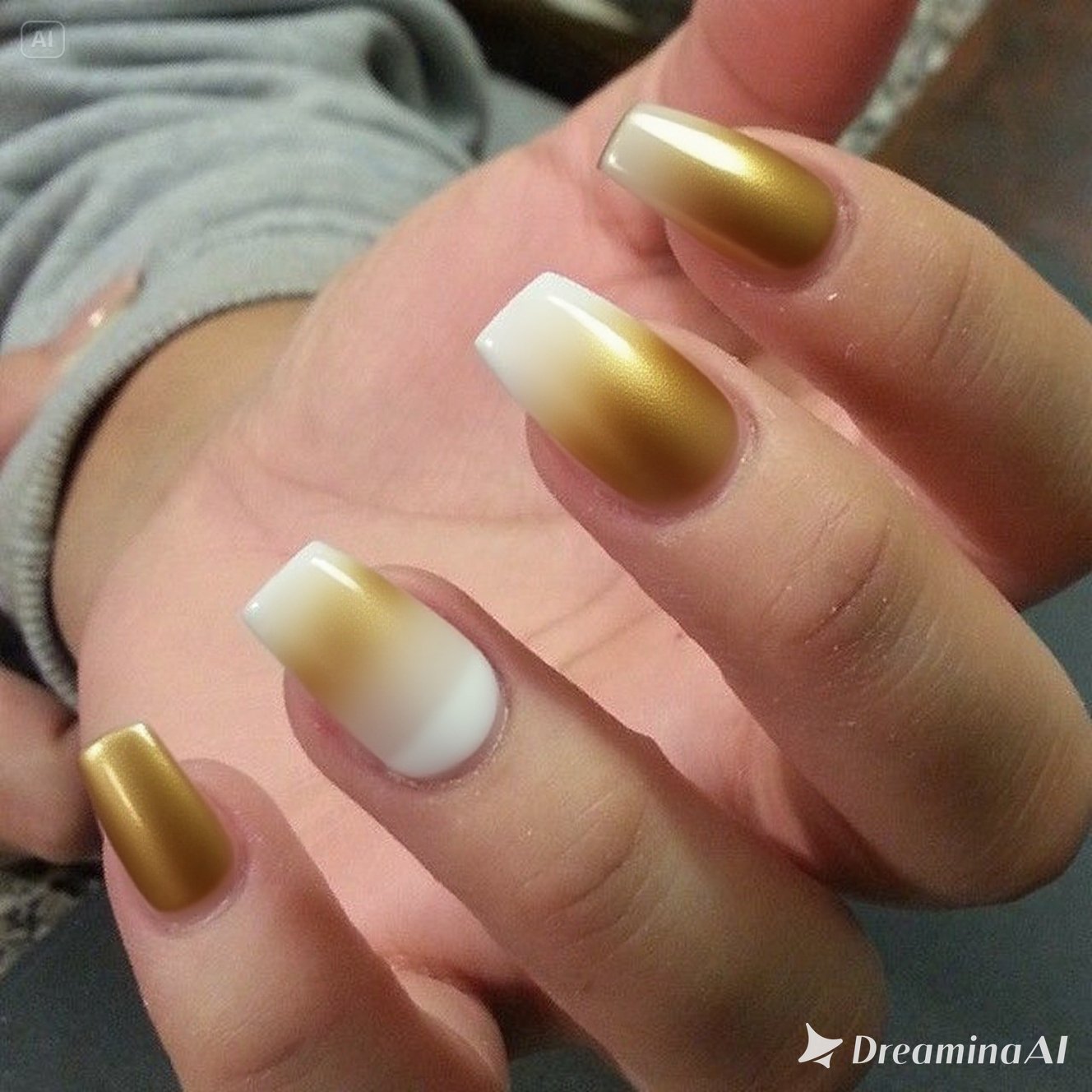 Golden Breeze Ombre Nails
