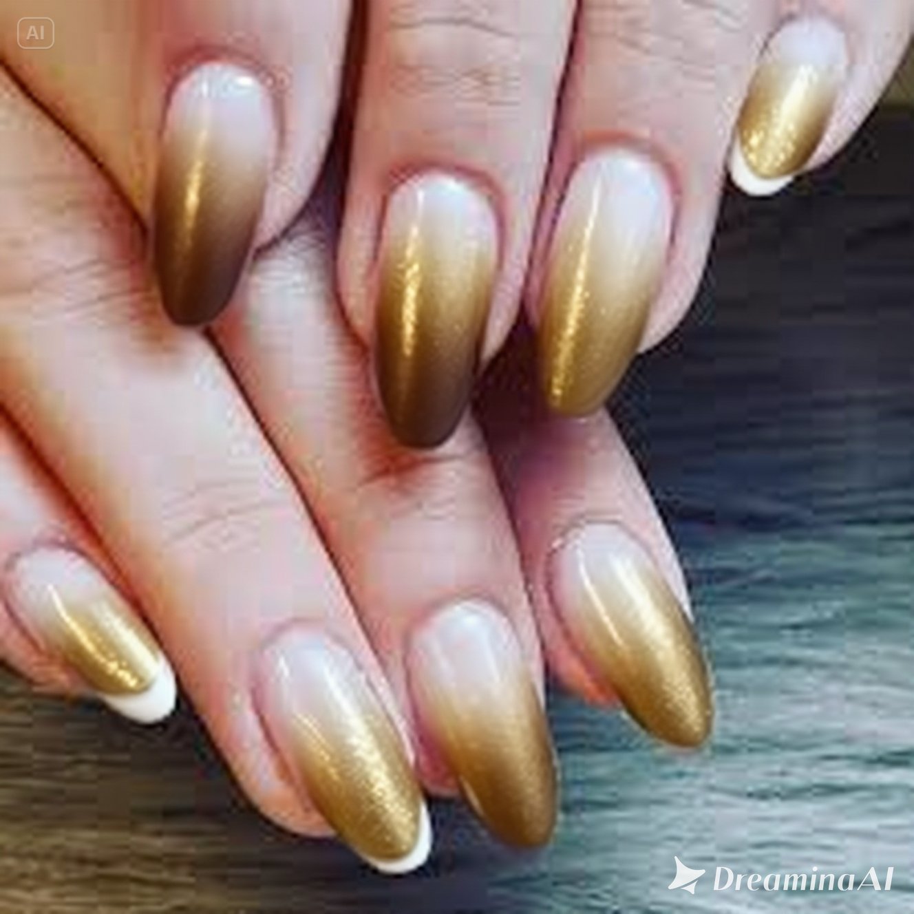Golden Breeze Ombre Nails