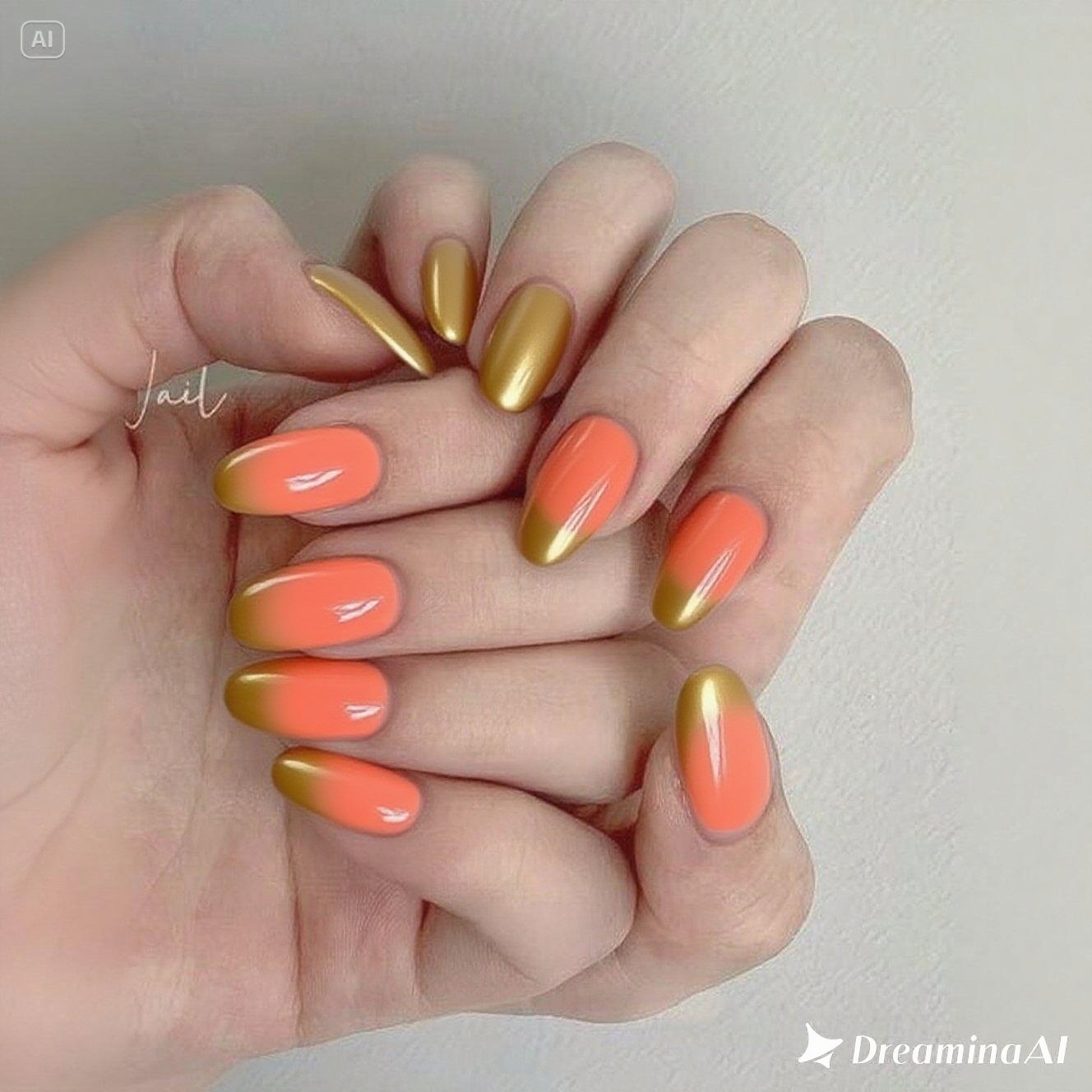 Golden Breeze Ombre Nails
