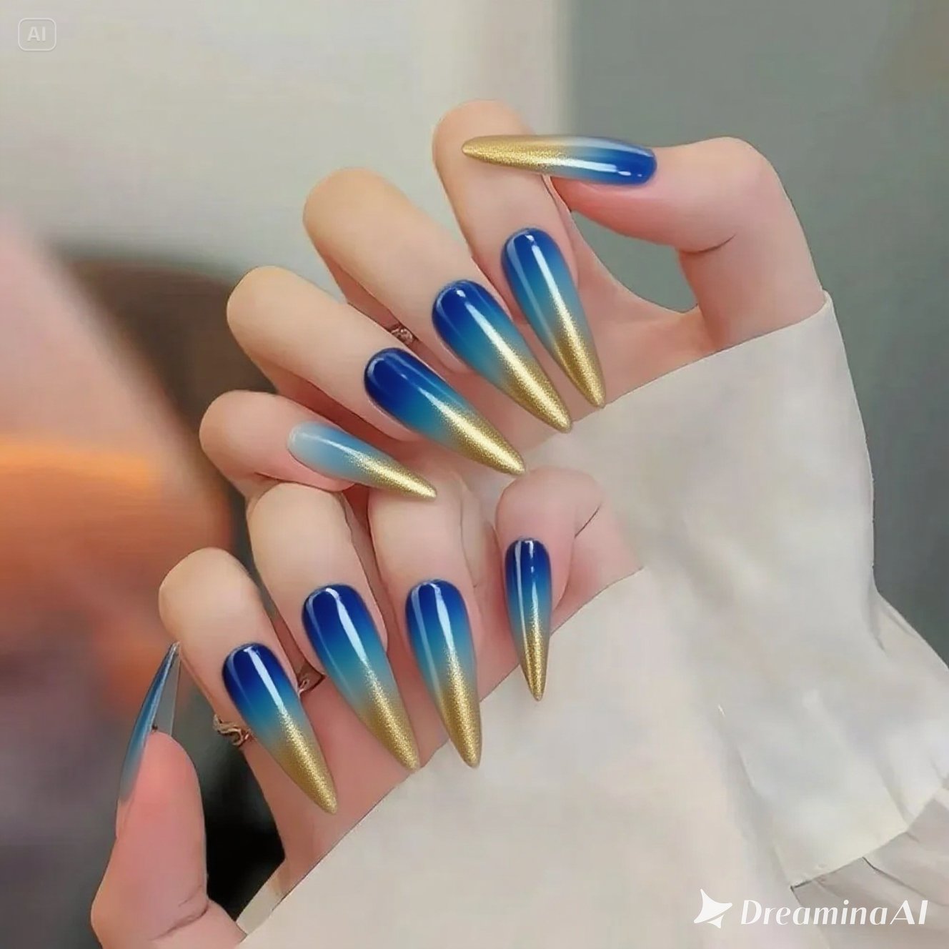 Golden Breeze Ombre Nails
