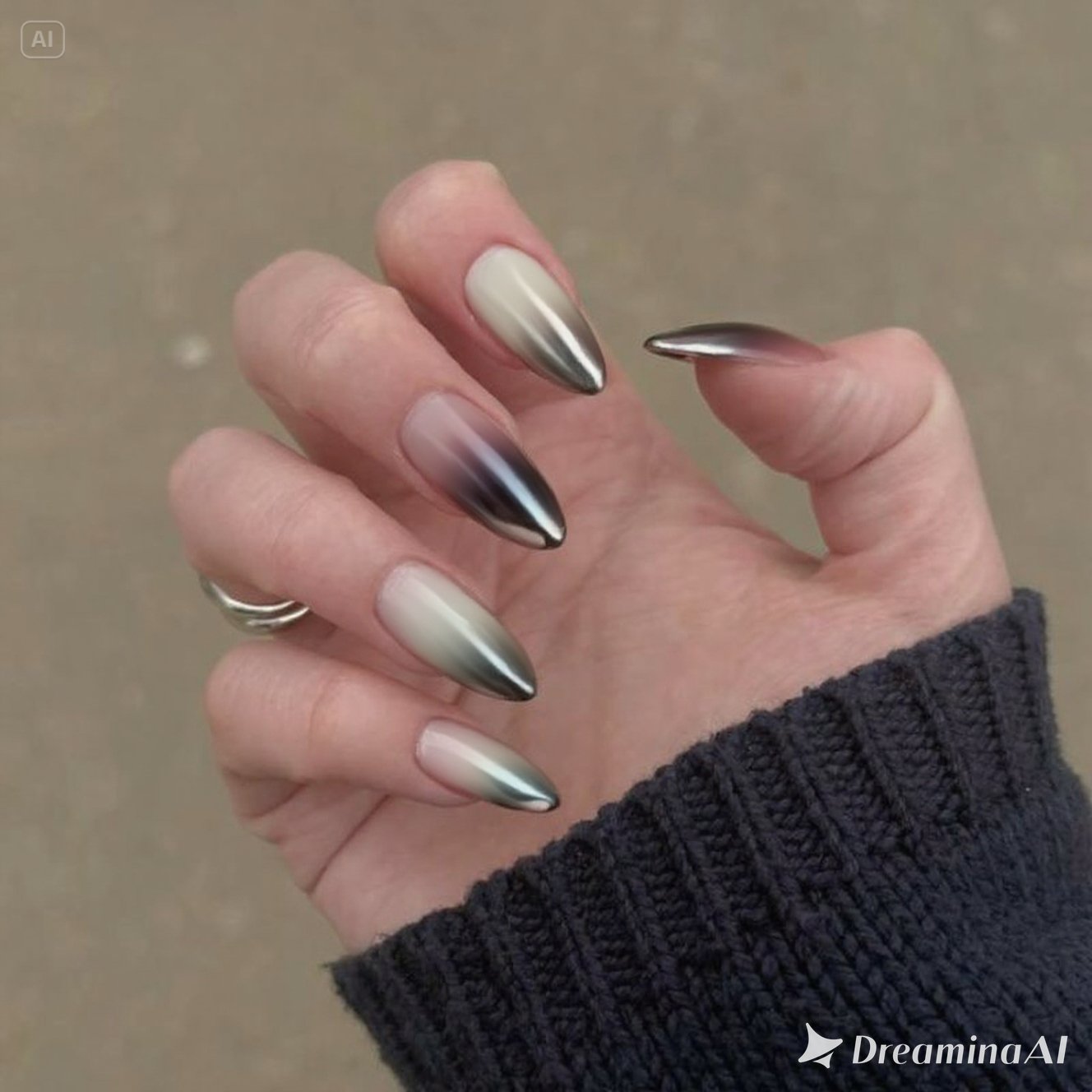 Golden Breeze Ombre Nails