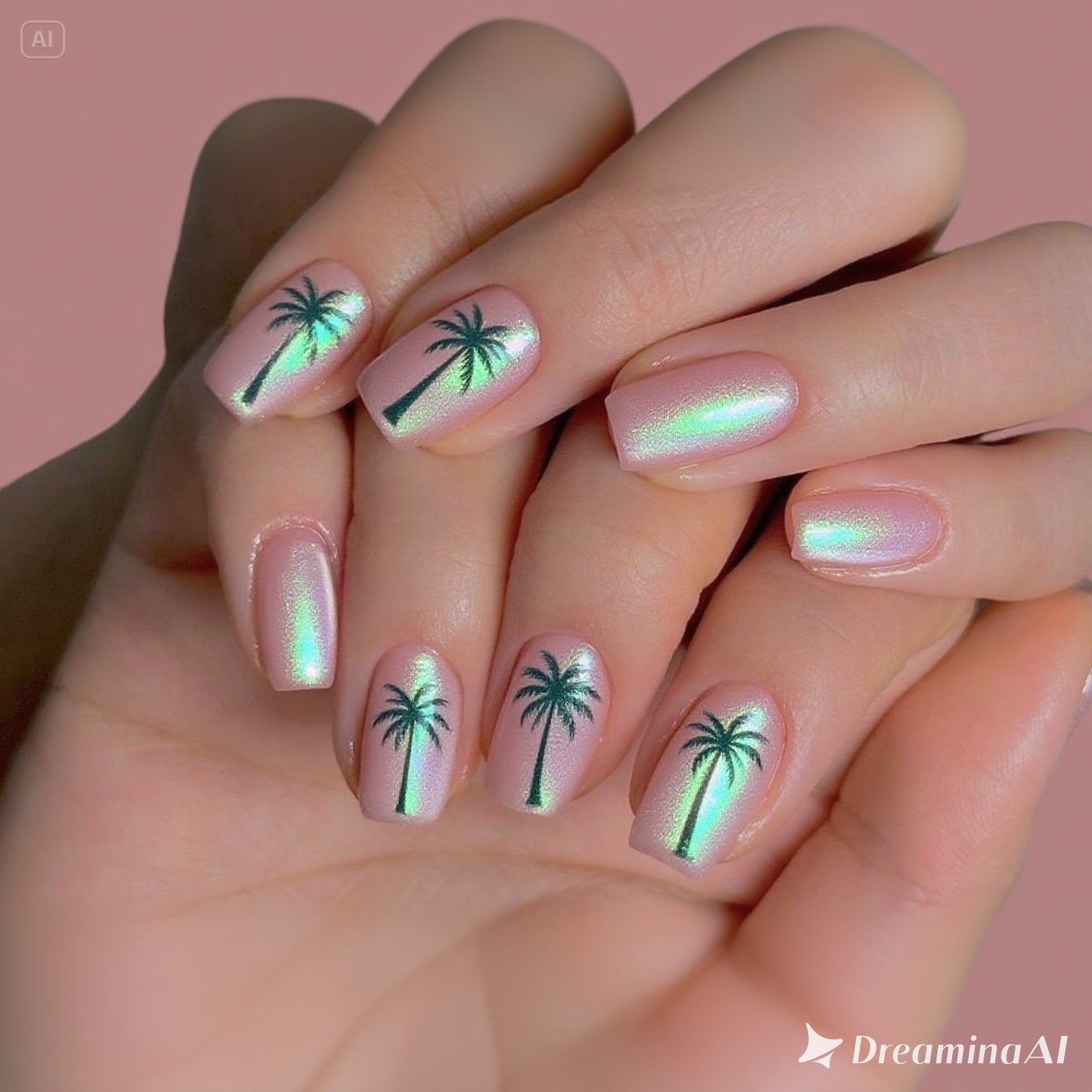 Tropical Dusk Aura Nails